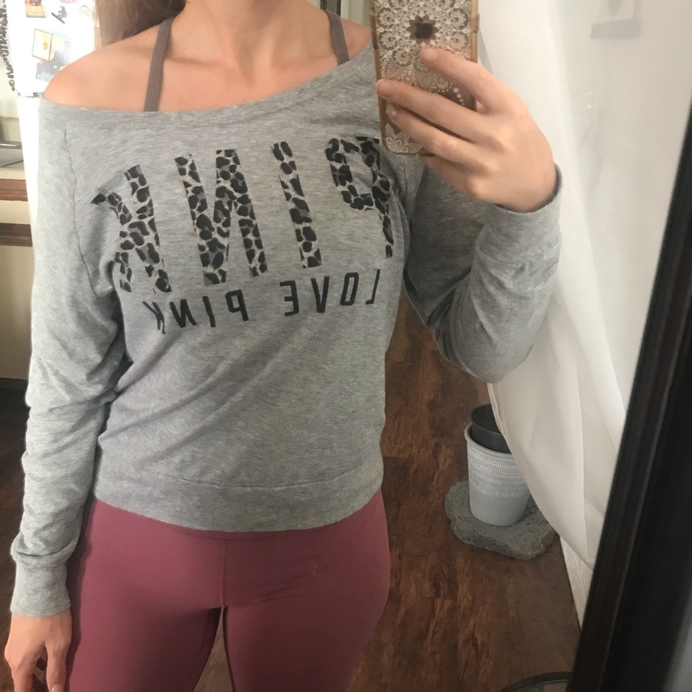PINK Victoria’s Secret Leopard Print Letter Top - Picture 3 of 8